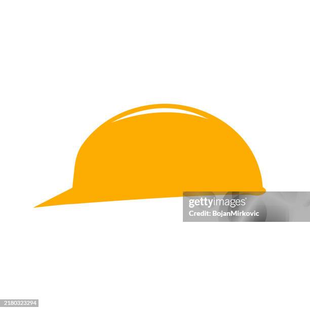 ilustraciones, imágenes clip art, dibujos animados e iconos de stock de casco de seguridad, icono de casco. vector - casco duro