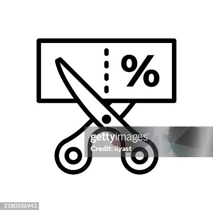A simple line drawing of a Discount Coupon A simple line drawing of a Discount Coupon