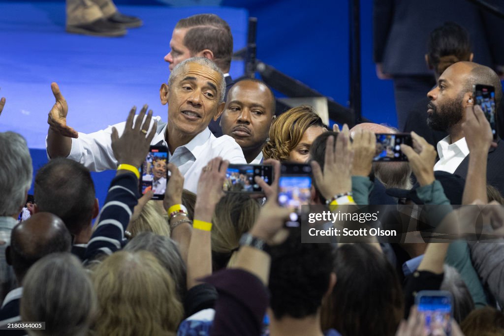 Barack Obama Campaigns With Tim Walz On First Day Of Early Voting In Wisconsin