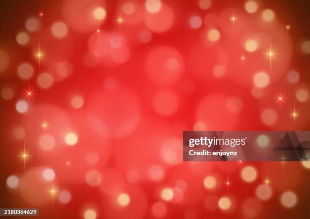 red christmas soft blurry light vector illustration - twinkle lights background stock illustrations