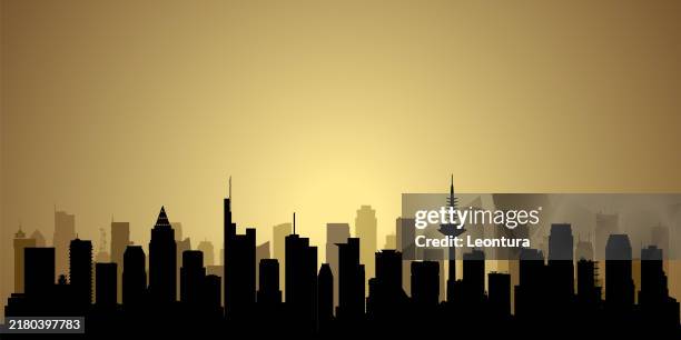 frankfurt skyline silhouette (all buildings are complete and moveable) - frankfurt stock exchange stock illustrations