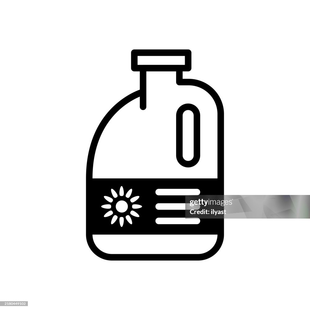 A simple line drawing of a Bleach Bottle