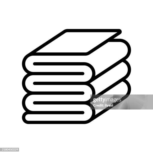 ilustraciones, imágenes clip art, dibujos animados e iconos de stock de un simple dibujo lineal de toallas - toalla
