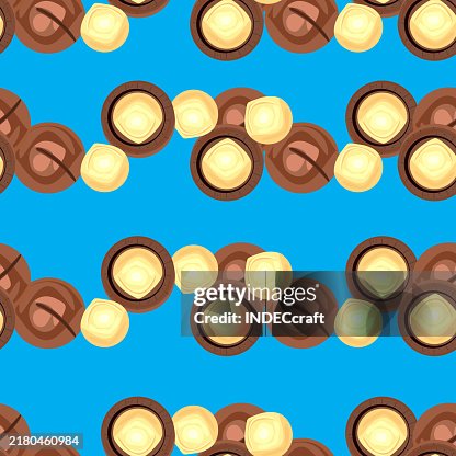Macadamia nut seamless pattern Macadamia nut seamless pattern