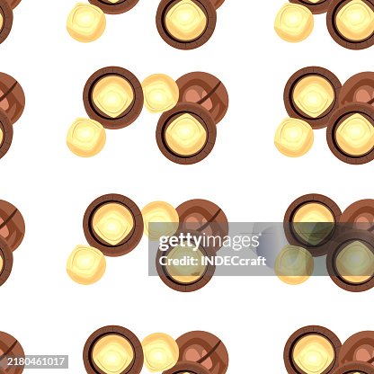 Macadamia nut seamless pattern Macadamia nut seamless pattern