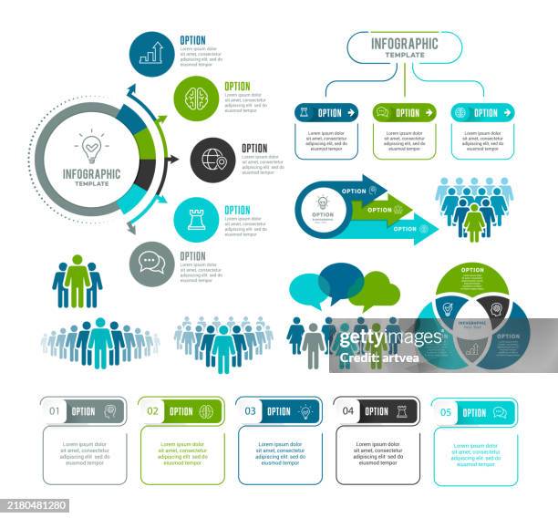 infographic and human resources elements - infographic stock illustrations