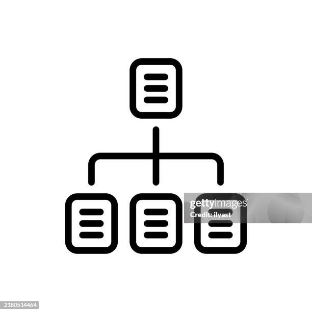 a simple line drawing of hierarchical structure - organisation chart stock illustrations