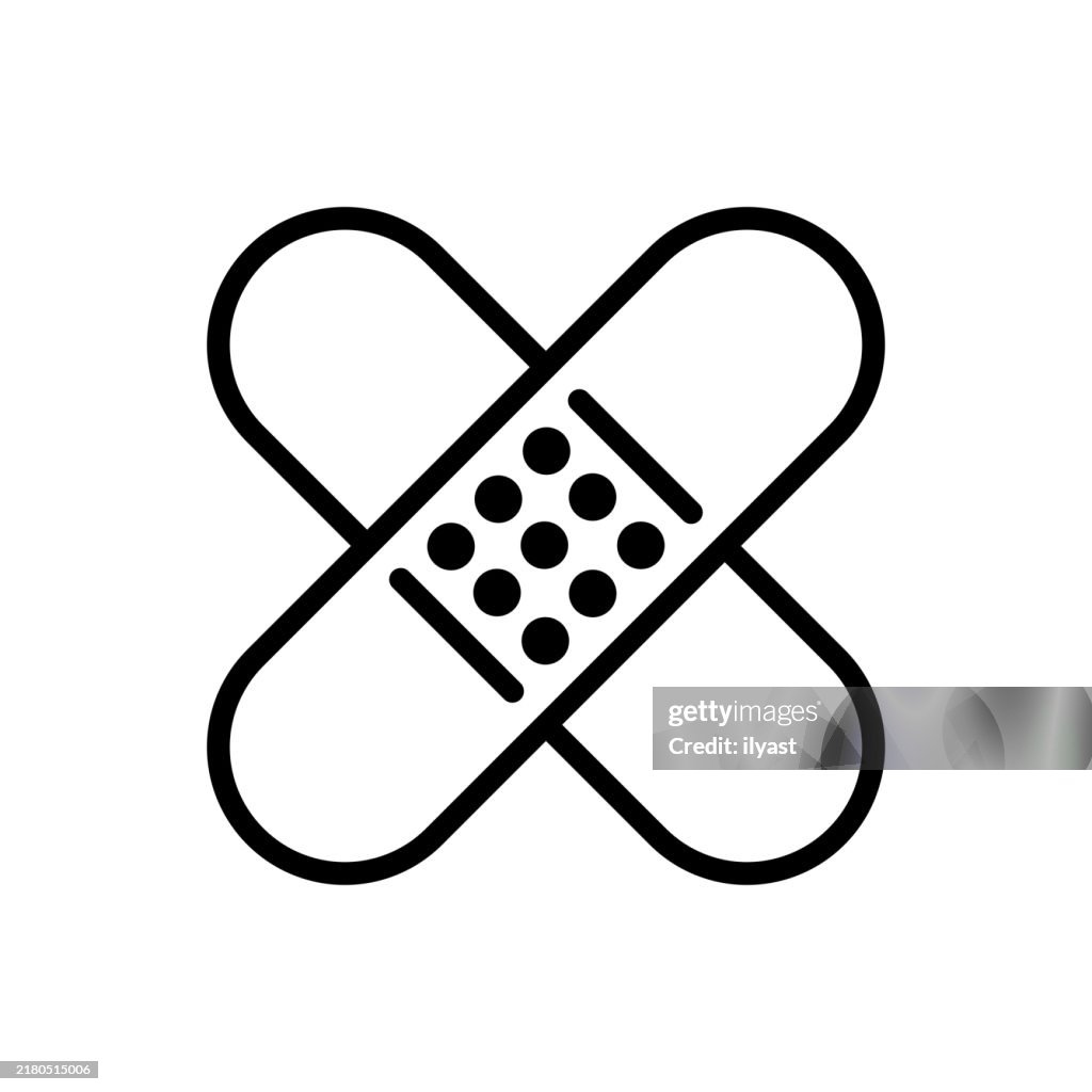 A simple line drawing of a Bandage