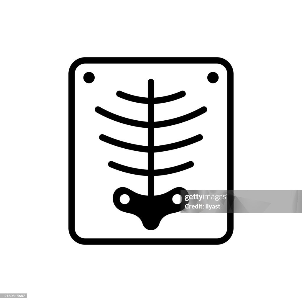 A simple line drawing of Radiography