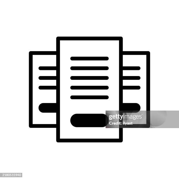 A Simple Line Drawing Of Multiple Documents High-Res Vector Graphic ...