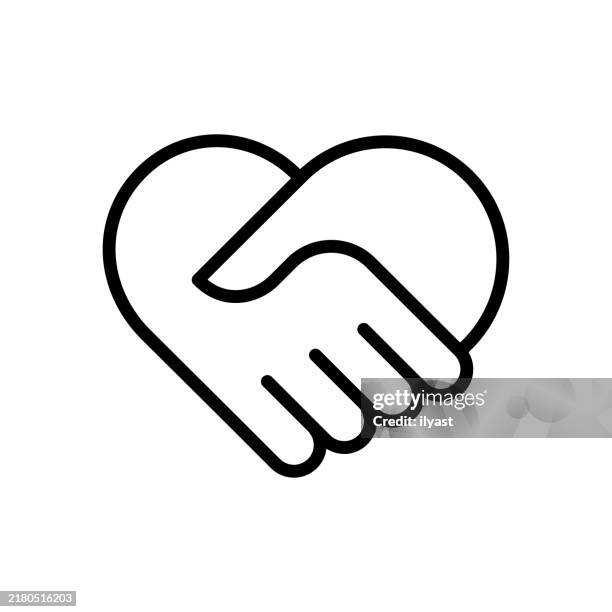 a simple line drawing of collaboration - empathy understanding stock illustrations