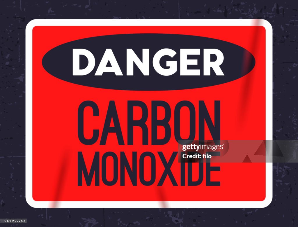 Danger Carbon Monoxide CO Contamination Warning Sign Sticker Label