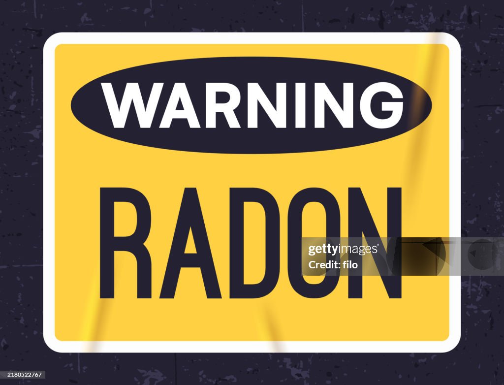 Warning Radon Contamination Danger Sign Sticker Label