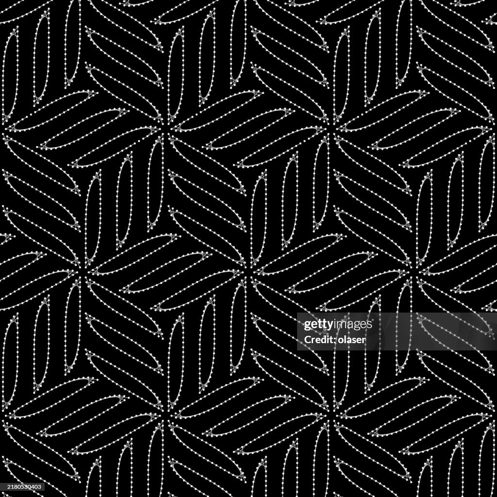 Patterns Using Pearls Embroidered Flower Pattern Of Pearls And Stitches On Black High-Res ...
