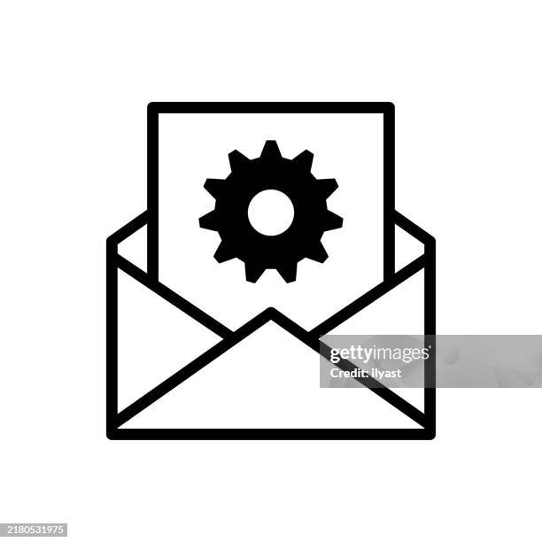 A Simple Line Drawing Of Email Settings High-Res Vector Graphic - Getty ...