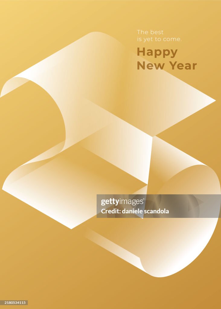 Happy New Year 2025 with golden Background.