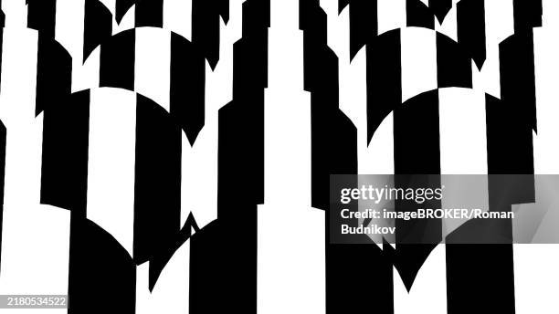 black and white stripes. computer generated abstract background, 3d rendering backdrop - visual trickery stock illustrations