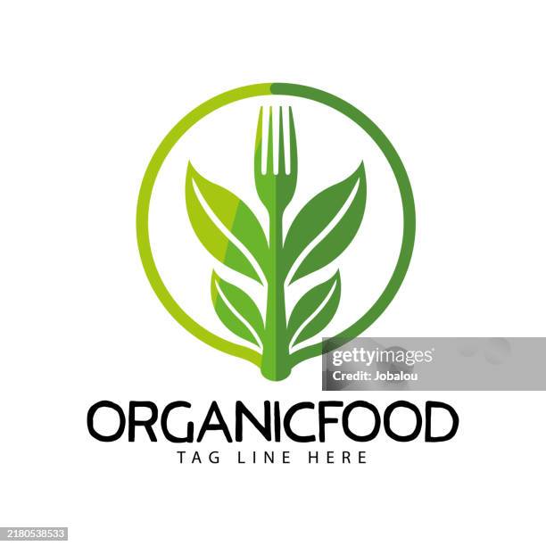 organic food brand symbol template - food and drink establishment stock illustrations