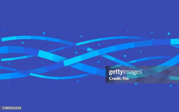wave lines digital data modern abstract background pattern - fibre stock illustrations