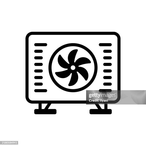 a simple line drawing of an air conditioner - ductless air conditioner stock illustrations