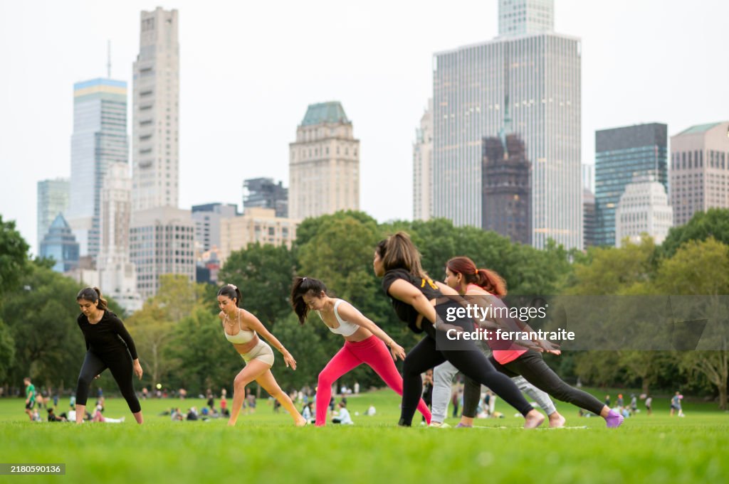 Yoga class in Central Park