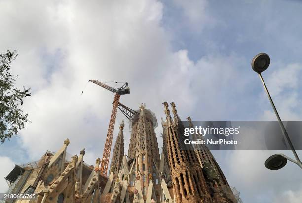 Work continues on the tower of Jesus Christ of the Sagrada Familia, which, when completed, makes the temple the tallest in the world at 172.5 meters...