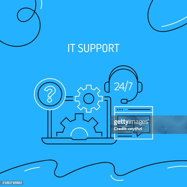 it support and services related conceptual vector illustration - server technician stock illustrations