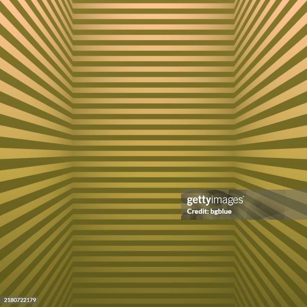 abstract striped background and green gradient - trendy 3d background - futuristic empty room stock illustrations