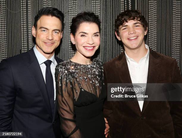 Keith Lieberthal, Julianna Margulies and son Kieran Lieberthal pose at the opening night after party for the new play "Left on Tenth" on Broadway at...