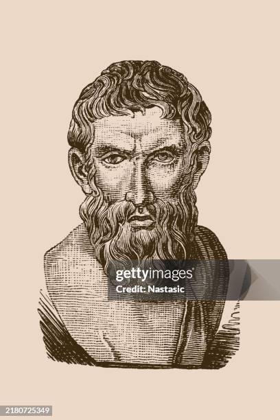 epicurus, a greek philosopher - epicurus stock illustrations