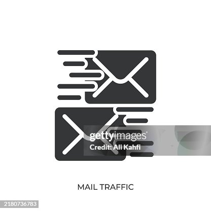Mail Traffic glyph solid icon. Solid icon that can be applied anywhere, simple, pixel perfect and modern style Mail Traffic glyph solid icon. Solid icon that can be applied anywhere, simple, pixel perfect and modern style