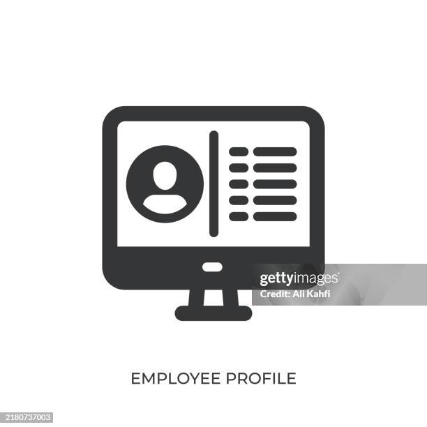 employee profile glyph solid icon. solid icon that can be applied anywhere, simple, pixel perfect and modern style - classified computer stock illustrations
