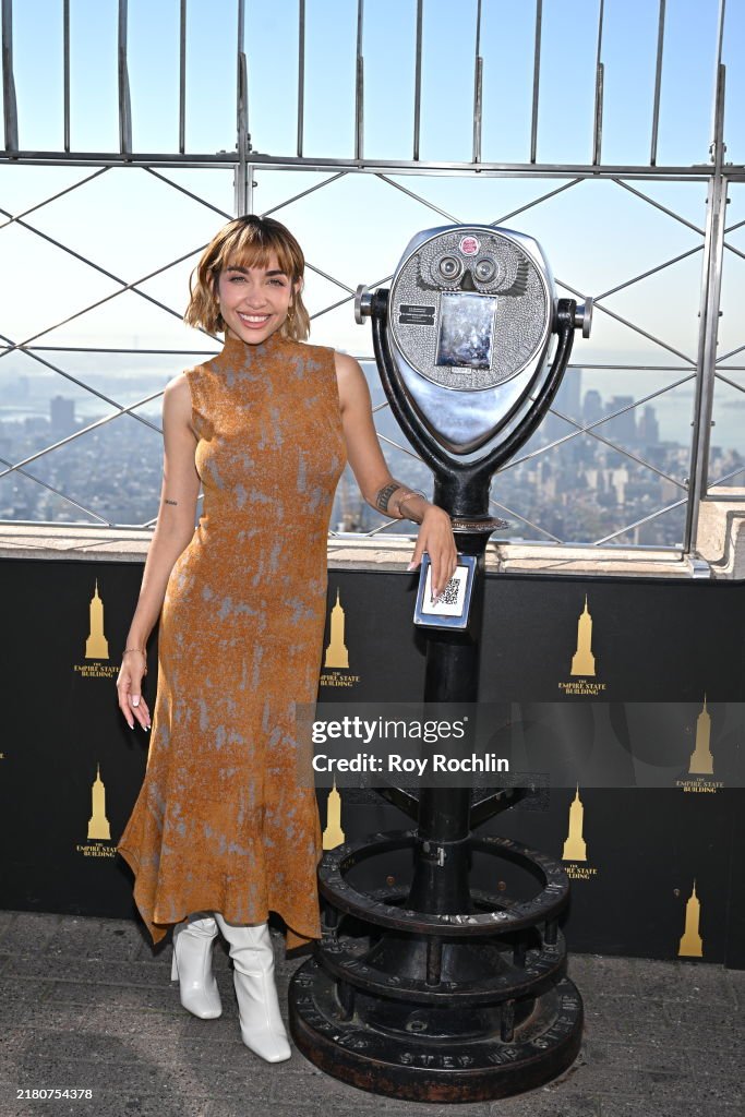 Maria Becerra and Sheila E. Light the Empire State Building in Celebration of HOLA! Magazine's 80th Anniversary