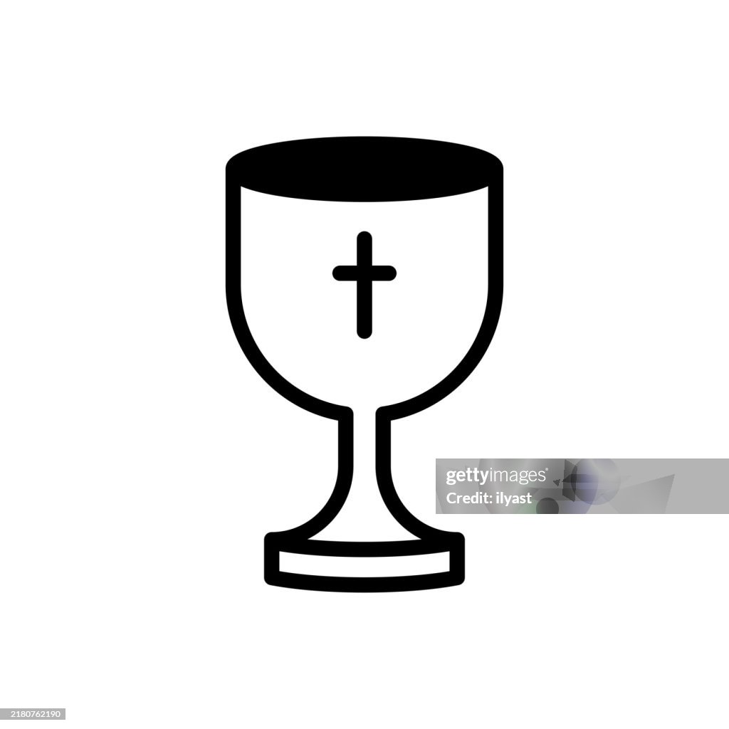 Eine einfache Strichzeichnung des Heiligen Grals