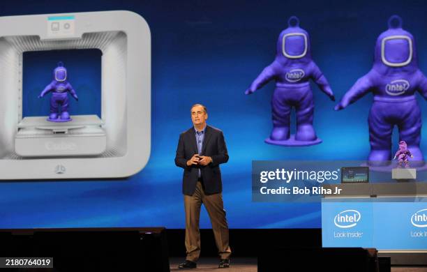 Brian Krzanich, Intel's Chief Executive Officer during a keynote speech prior to opening of 2014 International CES , January 6, 2014 in Las Vegas,...
