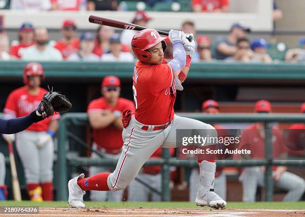 Bryan Rincon Bryan Rincon bats during the 2024 Spring Breakout Game between the ...