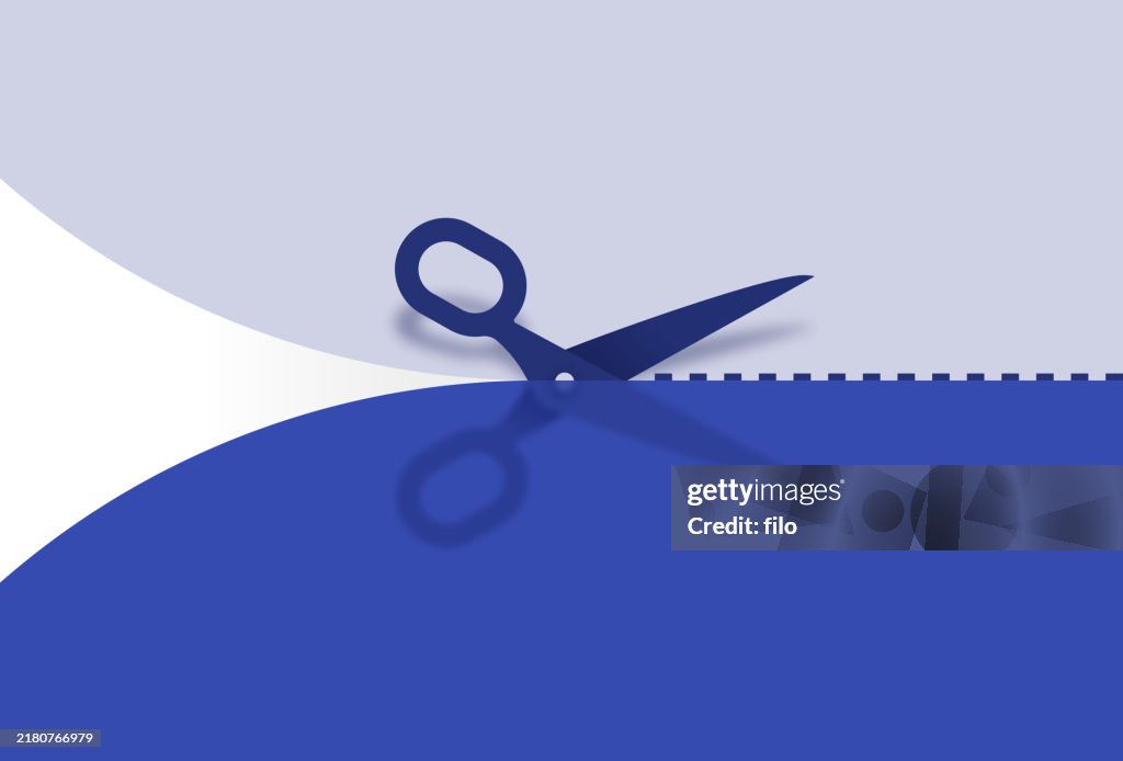 Scissors Cutting Splitting Apart Coupon Clipping