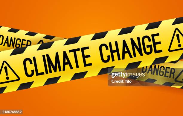 climate change global warming danger caution warning barrier tape - septic system stock illustrations