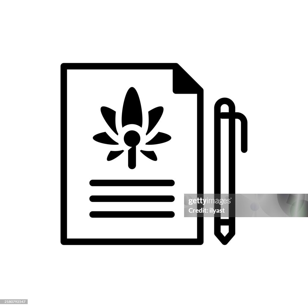 A simple line drawing of Cannabis Prescription