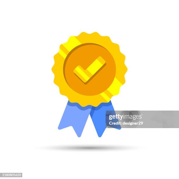 quality badge icon vector design - gold seal stamp stock illustrations