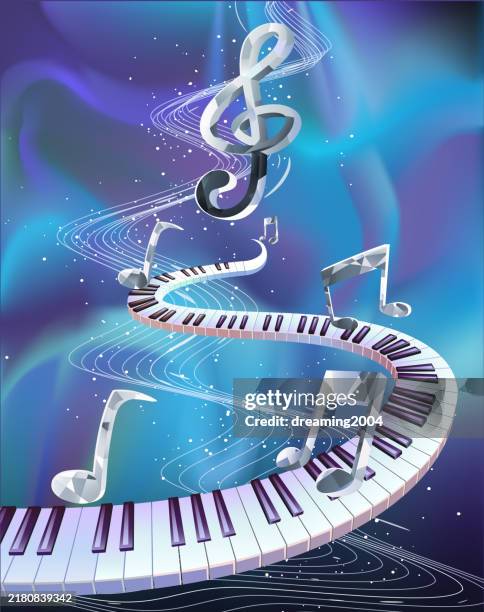 melodic journey - guitar strings stock illustrations