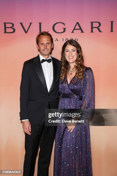 Benjamin Beaufils and Myriam Tedeschi, Bulgari Global High Jewelry and Haute Horlogerie Managing Director, attend the Bvlgari High Jewellery Gala at...