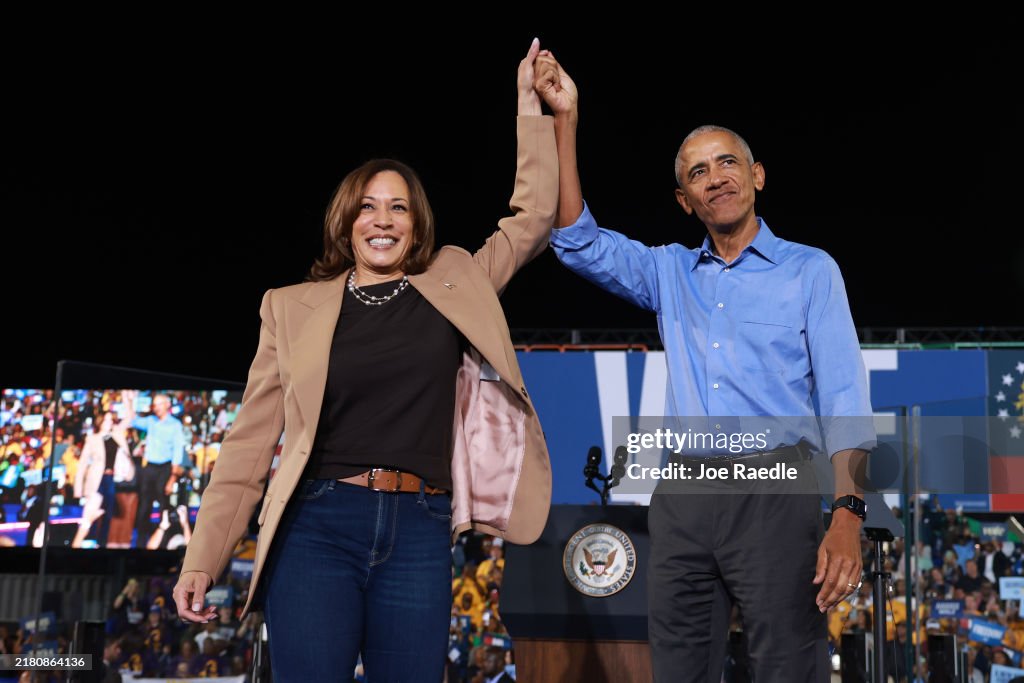 Barack Obama Joins Kamala Harris As She Campaigns For President In Georgia