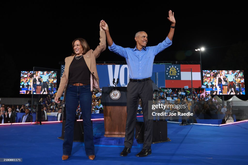 Barack Obama Joins Kamala Harris As She Campaigns For President In Georgia