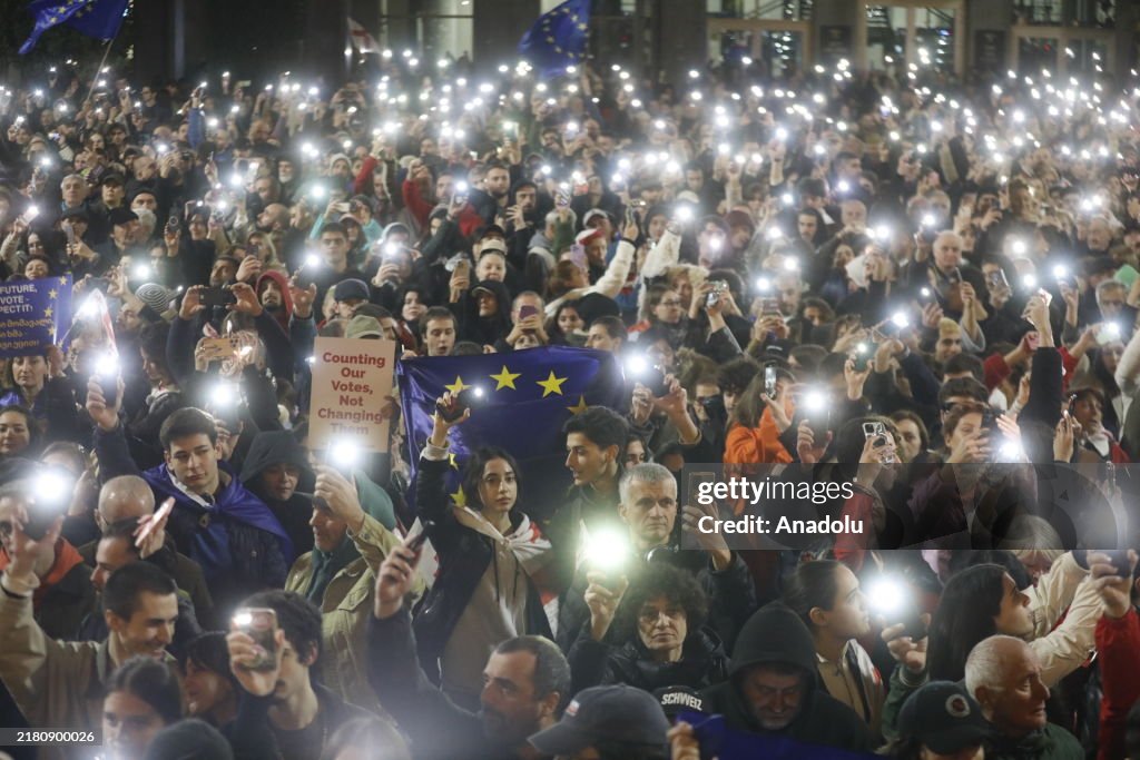 Opposition rally to protest election results in Tbilisi