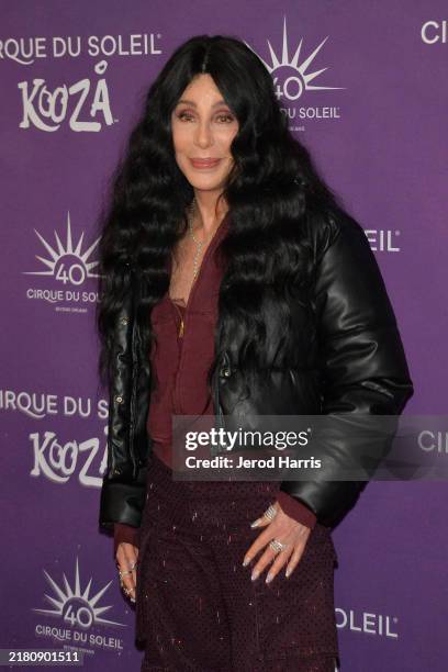 Cher attends Cirque du Soleil's "KOOZA" Red Carpet Premiere at Santa Monica Pier on October 24, 2024 in Santa Monica, California.
