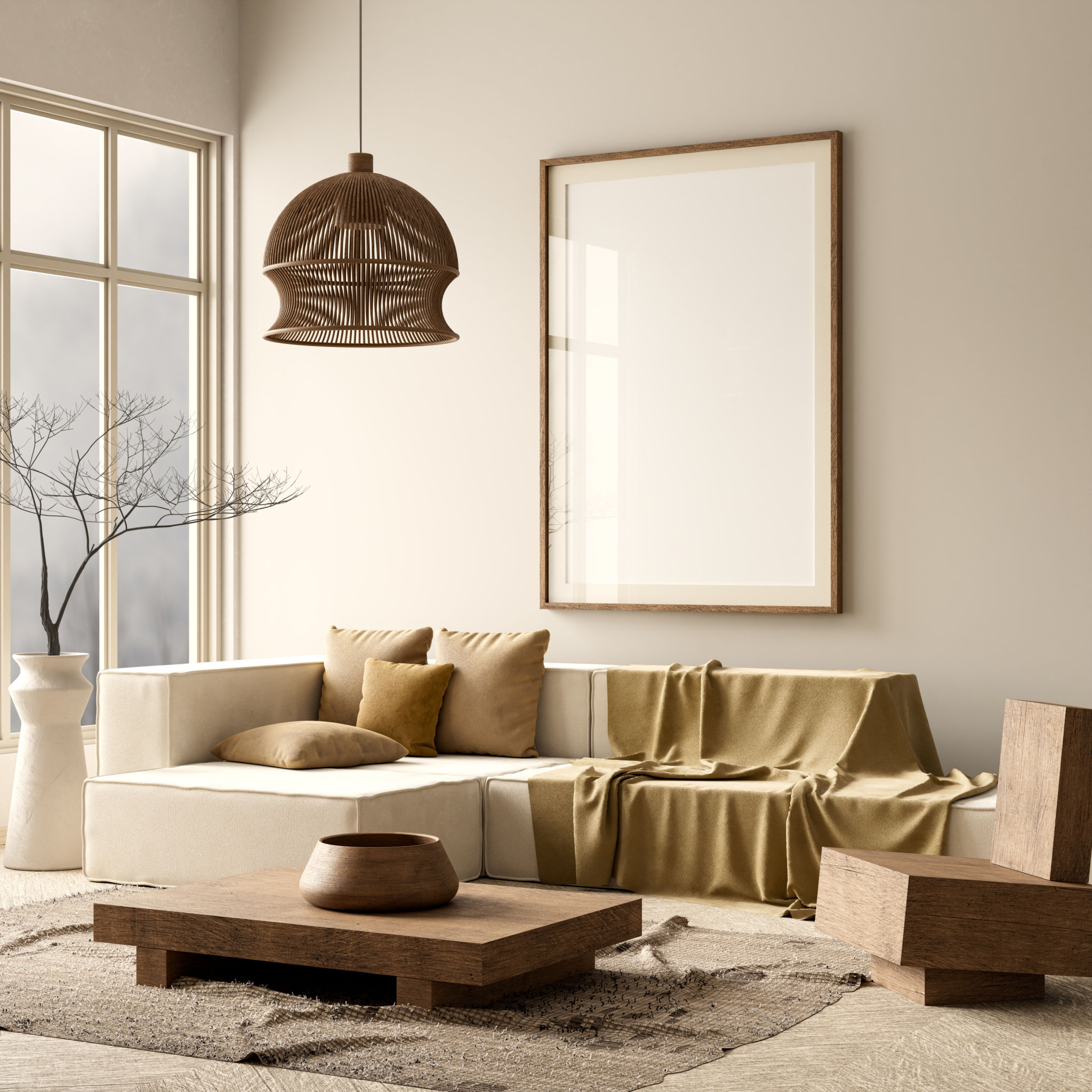 warm neutral living room