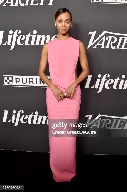 Zoe Saldana attends Variety's 2024 Power Of Women: Los Angeles event presented by lifetime at Mother Wolf on October 24, 2024 in Los Angeles,...