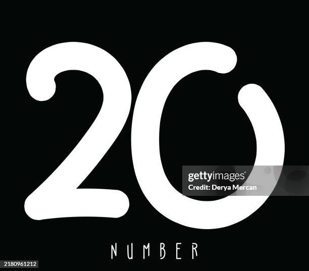 number 20. anniversary number vector illustration. number template design vector illustration. - jubilee line stock illustrations