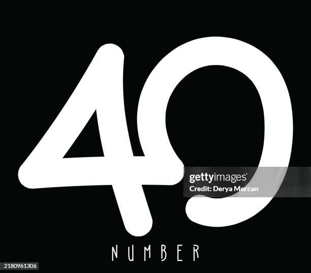 number 40. anniversary number vector illustration. number template design vector illustration. - jubilee line stock illustrations